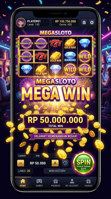 Galeri pratinjau visual megasloto build APK resmi terbaru